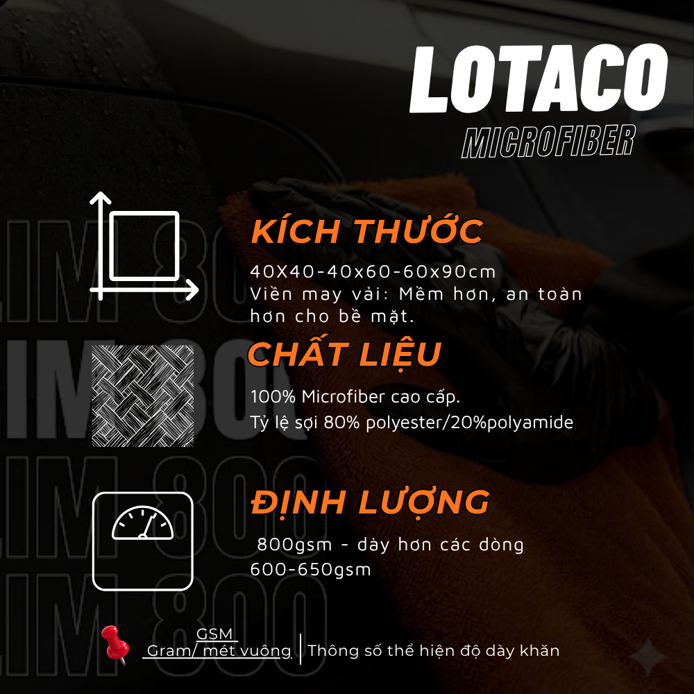 Chi tiết khăn lau xe microfiber